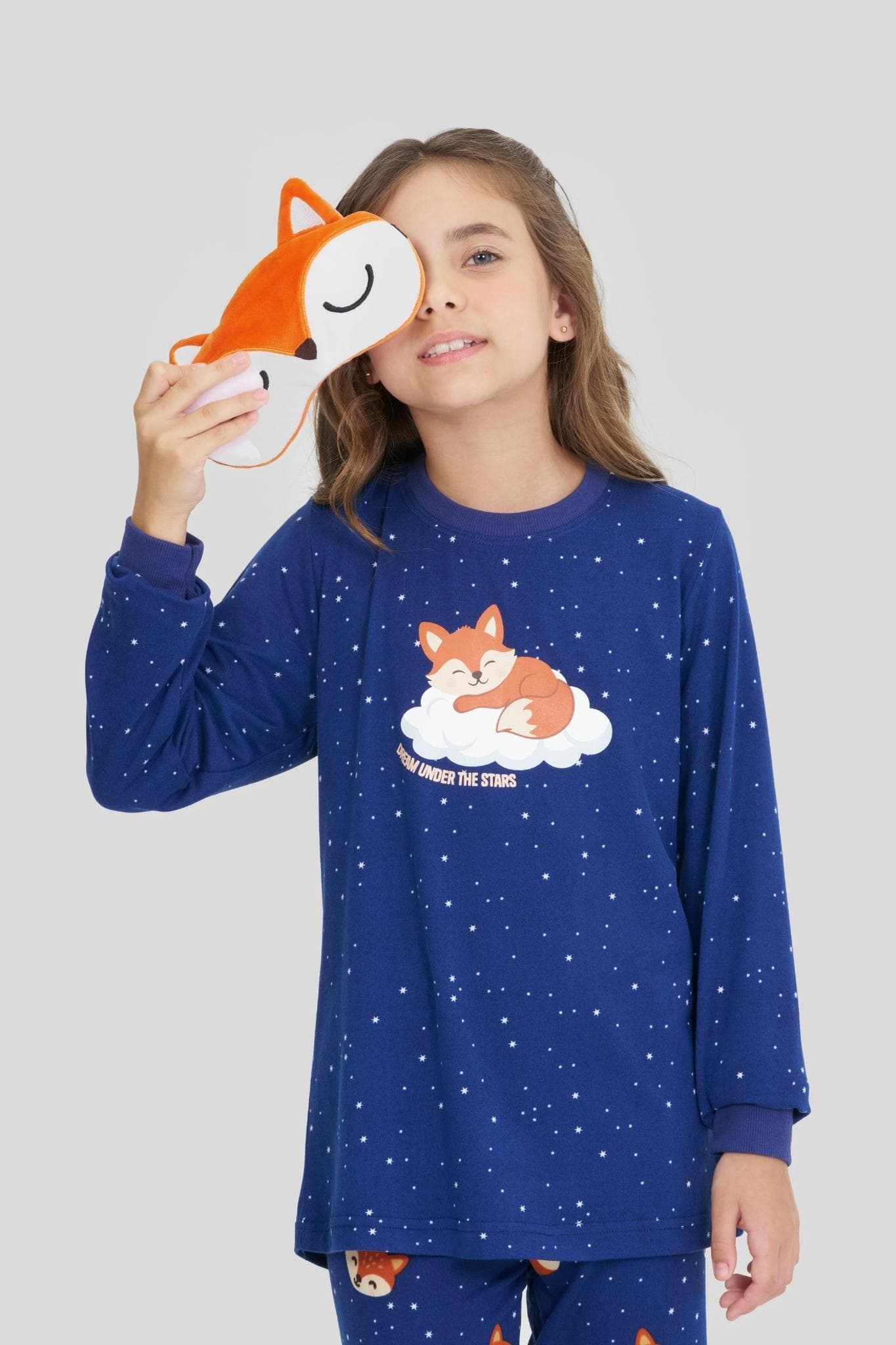 Pijama Longo Infantil Raposa Estelar Malha Touch Dreams